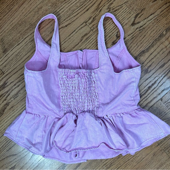 Future Collective | Pink Denim Corset Sleeveless Top Limited Edition Size L - Picture 11 of 13